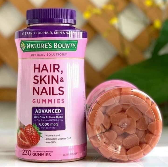 Nature's Bounty Gummies Avancées pour Cheveux, Peau et Ongles