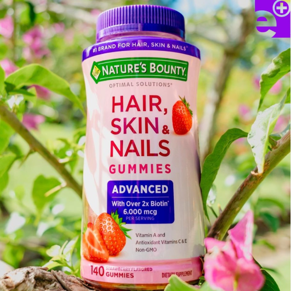Nature's Bounty Gummies Avancées pour Cheveux, Peau et Ongles