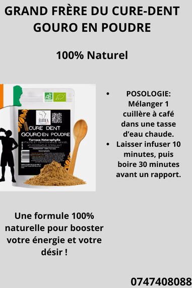 DÉCOUVRE LE PRODUIT 100% NATUREL QUI RÉJOUIT PLUS DE MILLE COUPLES:                       GOURO Power :Booster Naturel de V!rilité